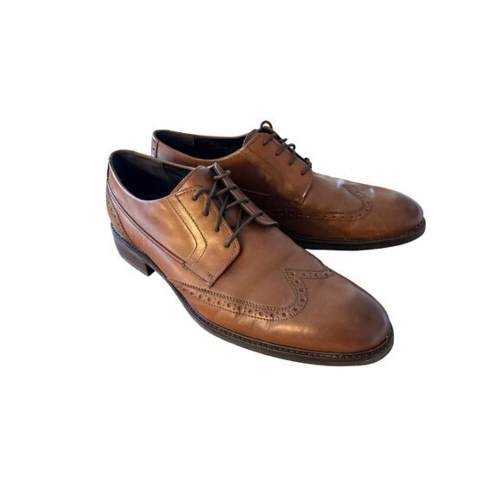 Cole Haan‎ Grand Series Leather Wingtip Derby Brown British Dress Shoes 11.5 M